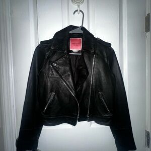 Kate Spade Kate Spade Cropped Leather Moto Jacket xxs